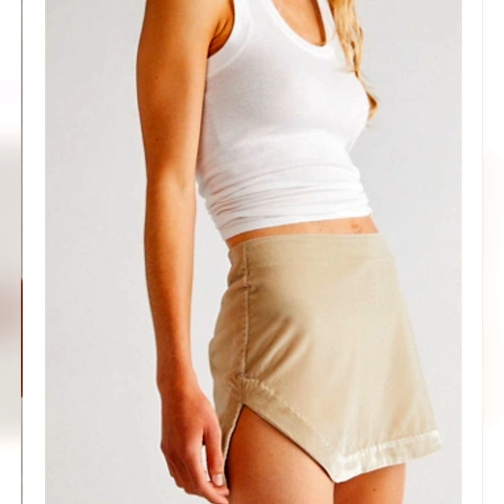 Free People Annalise Velvet Cream Mini Skirt Size 0